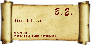 Biel Eliza névjegykártya